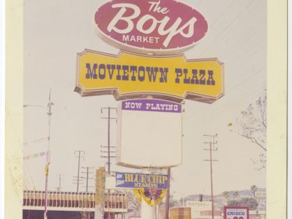 The Boys Market, Movietown Plaza, ca. 1962-1972, Photographs of Business Signs in California Collection, PC 005, California Historical Society.